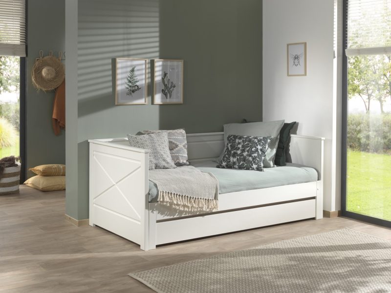 Pino lot avec lit amouvable blanc  et tiroir pour lit capitain blanc - Image 2