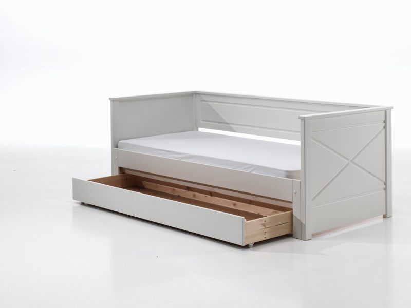 Pino lot avec lit amouvable blanc  et tiroir pour lit capitain blanc - Image 3