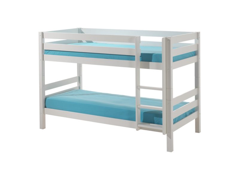 Pino lot avec lit superposé (140cm) blanc et 2 tiroirs blanc - Image 3