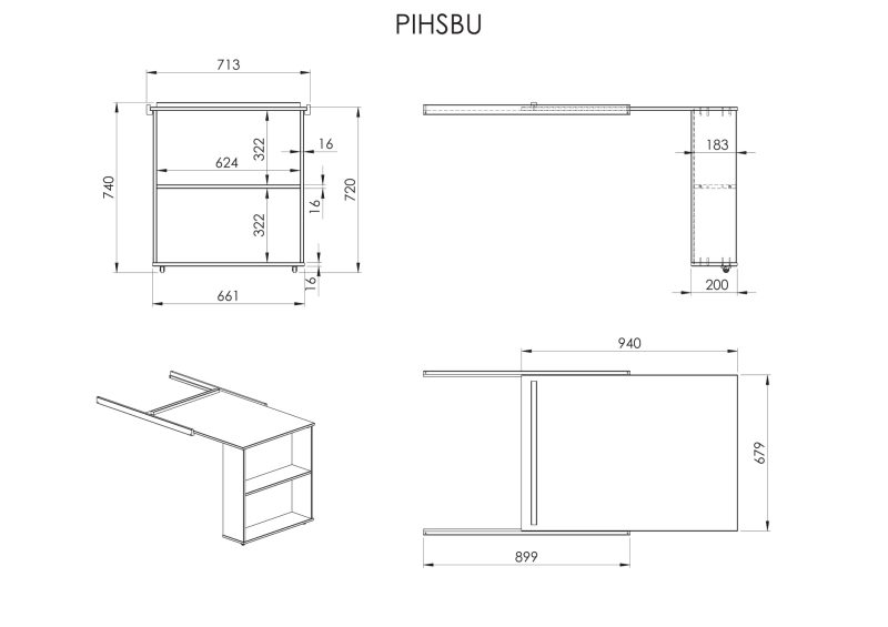 Pino bureau/lit mezzanine blanc - Image 3
