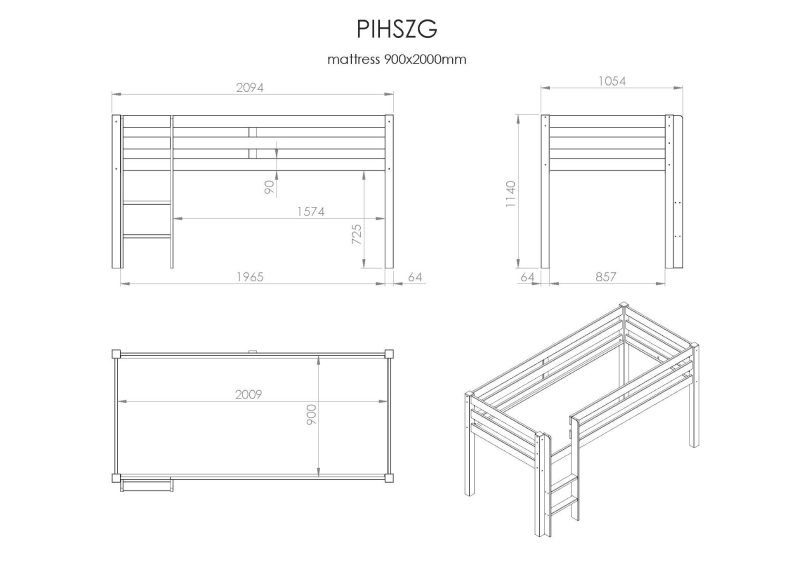 Pino lit compact naturel - Image 3