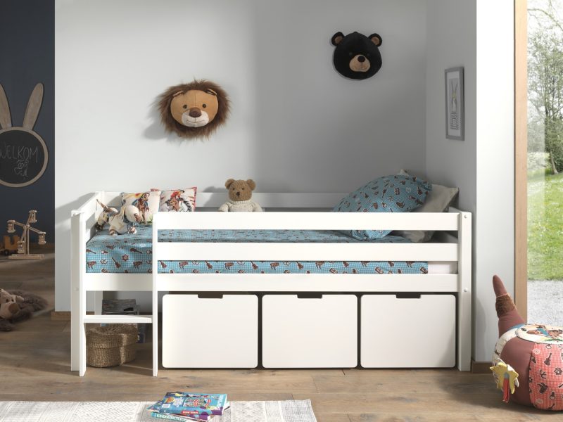 Pino 3 tiroirs blanc pour lit - Image 2