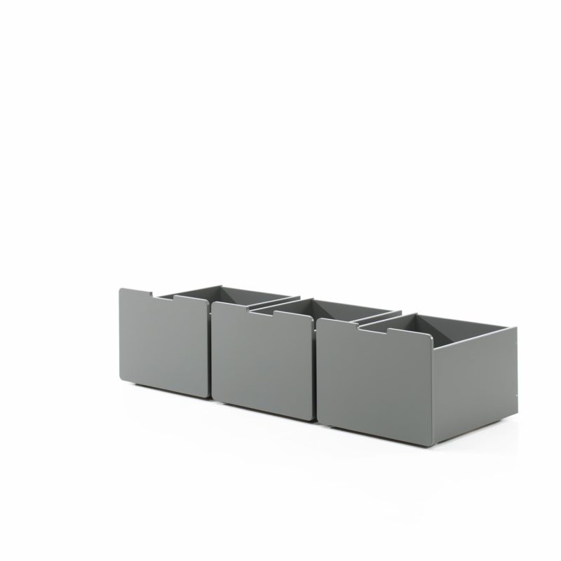 Pino 3 tiroirs gris pour lit