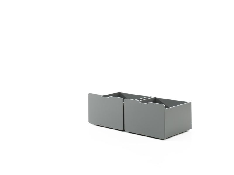 Pino 2 tiroirs gris pour lit