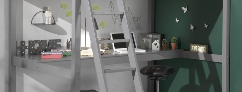 Pino plan de travail mezzanine 90/140cm gris - Image 2