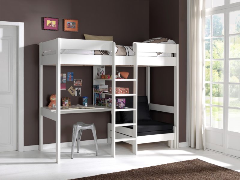 Lit mezzanine avec fauteuil blanc - Image 3