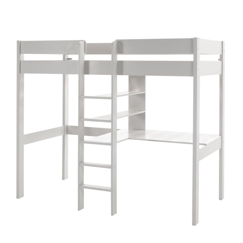 Pino lit mezzanine blanc