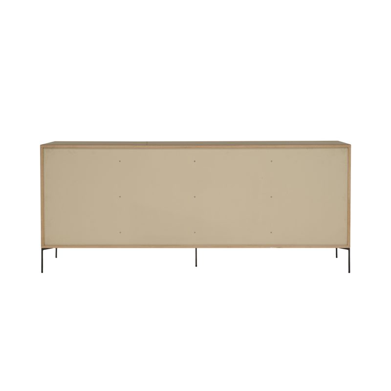 Buffet en chêne à 3 portes et 3 tiroirs, finition côtés métal - Image 4