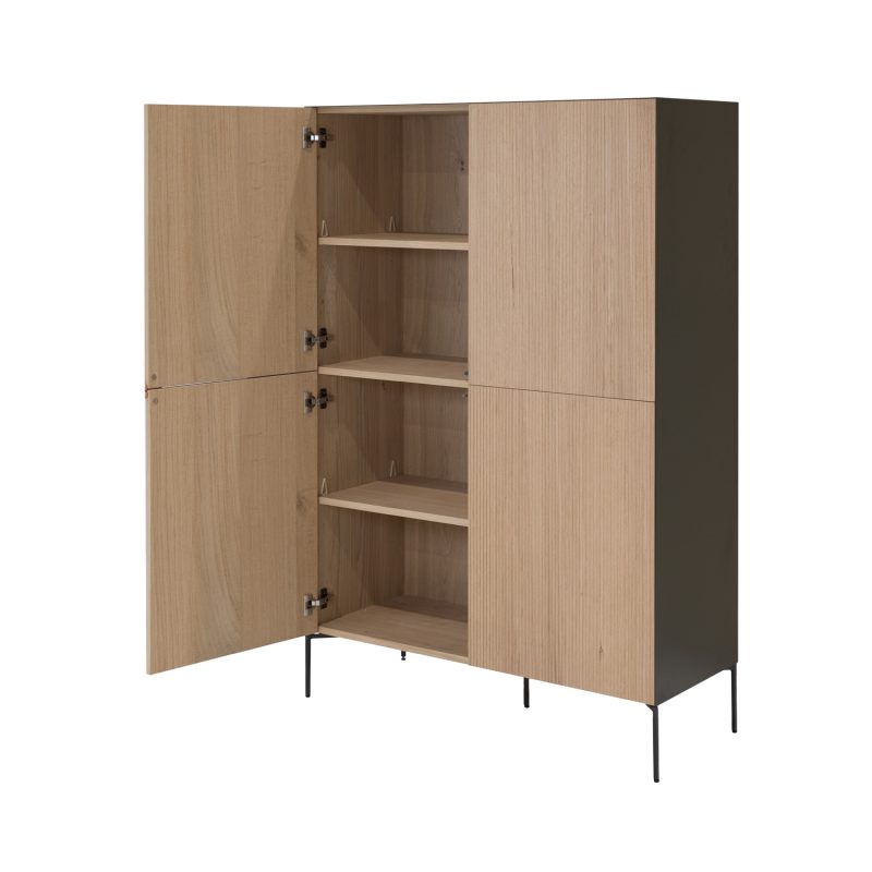 Armoire élégante et contemporaine : chêne avec un profil aux lignes épurées et une finition en métal. - Image 2