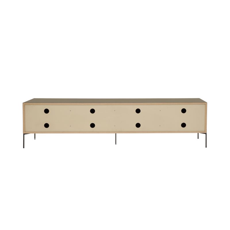 Meuble tv élégant en chêne avec des lignes et une finition en métal. 4 portes, 221cm - Image 4
