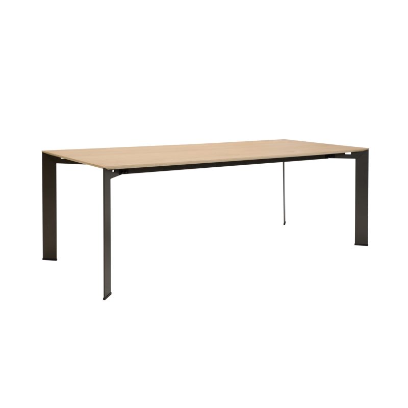 Table de salle à manger en chêne naturel, pieds en métal. - Image 2