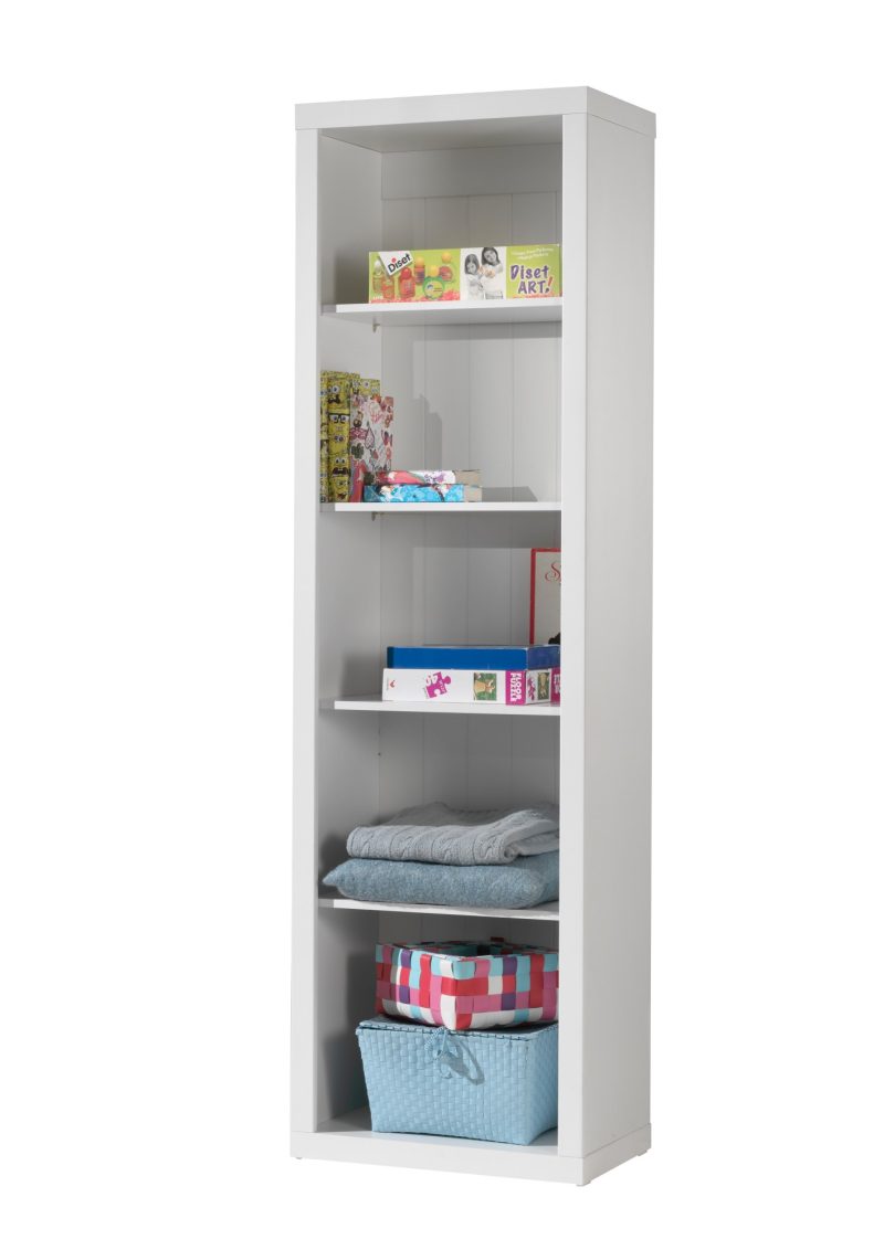 Robin lot avec lit (90 x 200 cm), chevet, armoire 2 portes, bureau et bibliothèque - Image 3