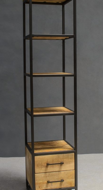 Étagère avec deux tablettes en bois de manguier