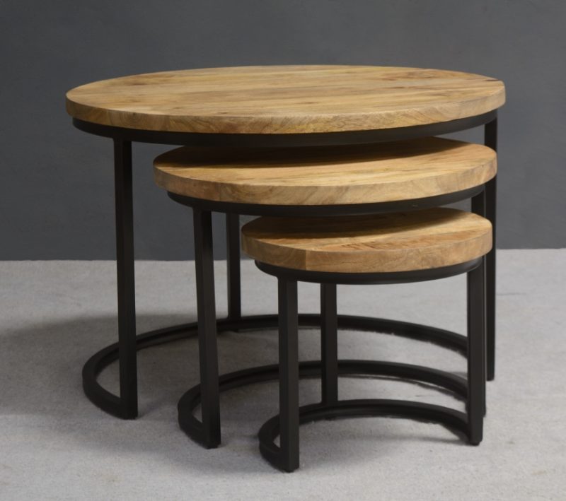 Set de 3 tables basses rondes