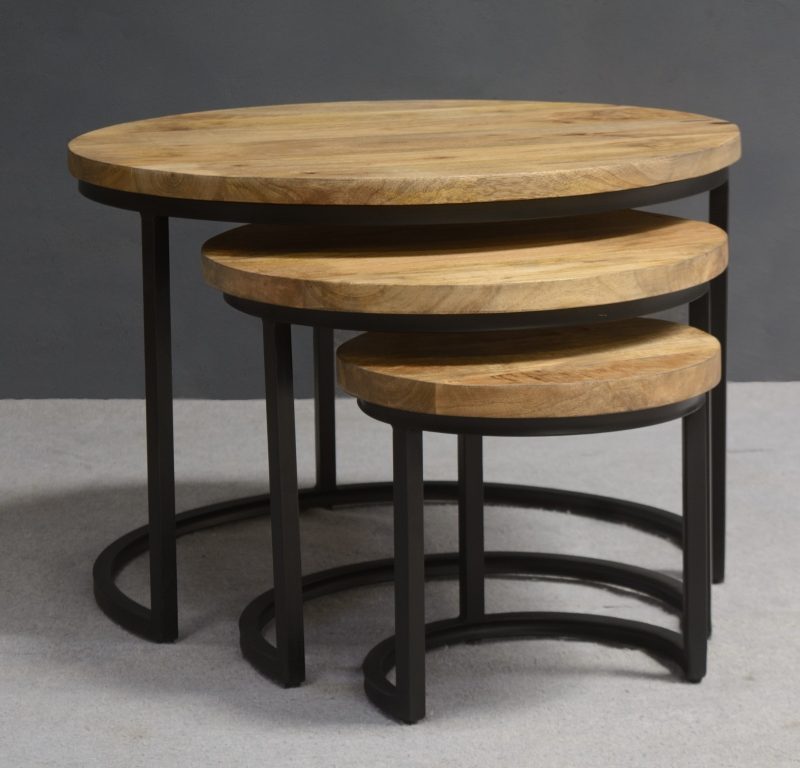 Set de 3 tables basses rondes
