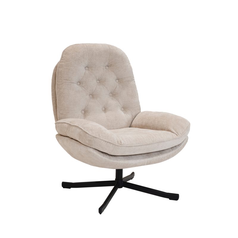 Fauteuil relax capiton, beige - Image 2