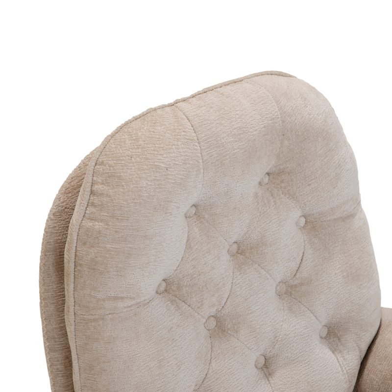 Fauteuil relax capiton, beige - Image 4