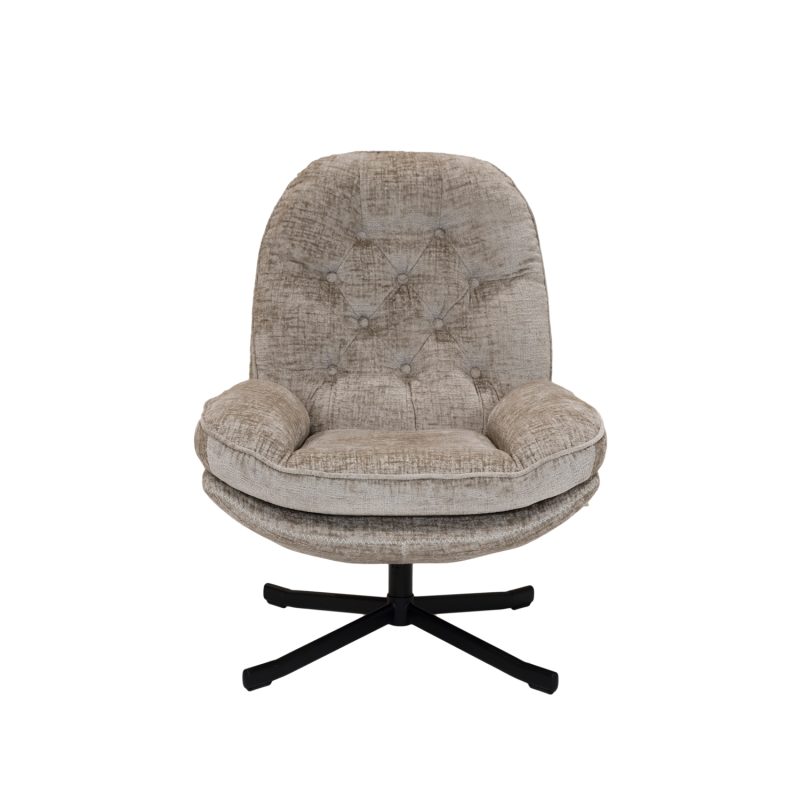 Fauteuil relax capiton, taupe
