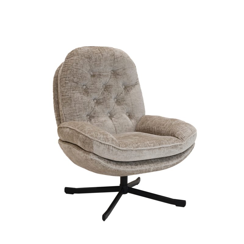 Fauteuil relax capiton, taupe - Image 2