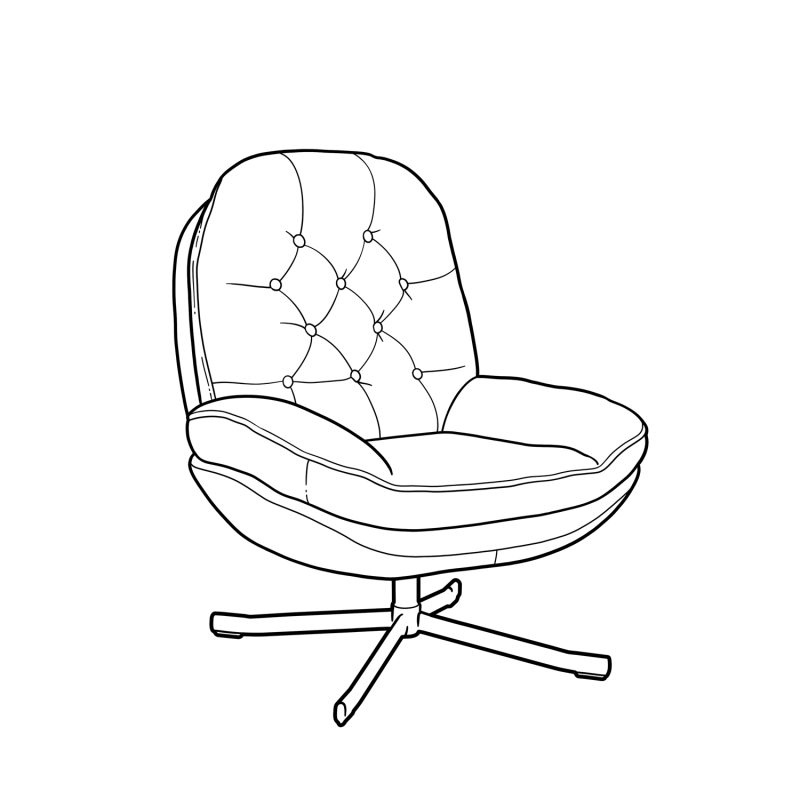 Fauteuil relax capiton, taupe - Image 5