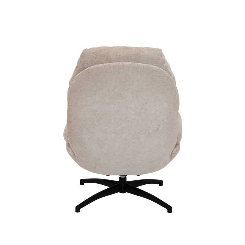 Fauteuil relax avec pouf, beige - Image 3