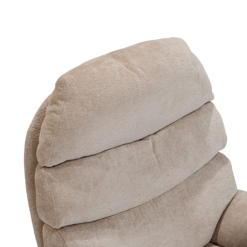 Fauteuil relax avec pouf, beige - Image 4