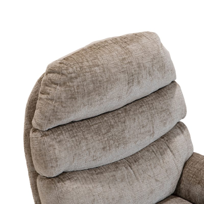 Fauteuil relax avec pouf, taupe - Image 4