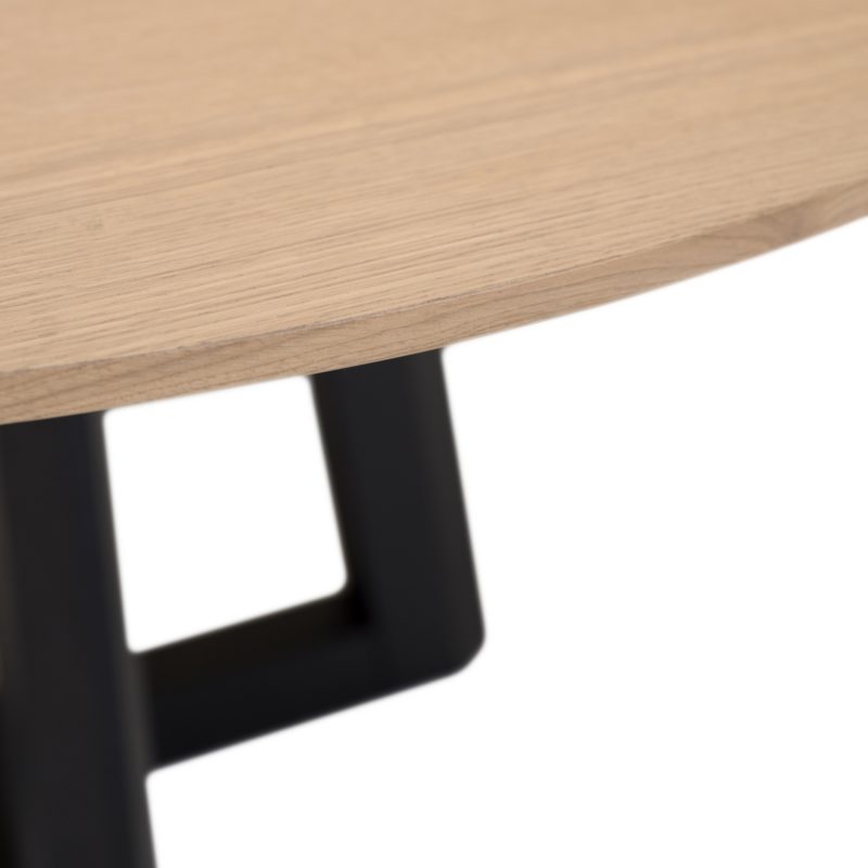 Table ronde en chêne avec pied en bois - Image 3