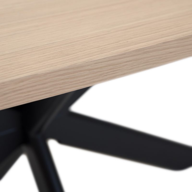 Table de salle à manger en chêne 260 cm, pied en métal éclipse. - Image 3