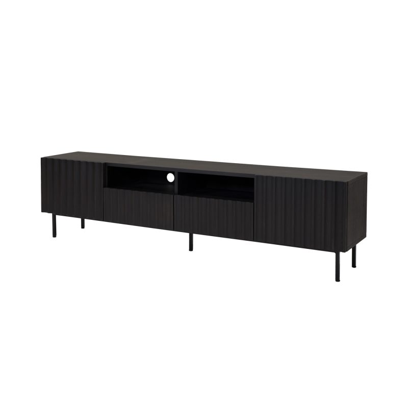 Meuble tv en chêne couleur wengé foncé - Image 2