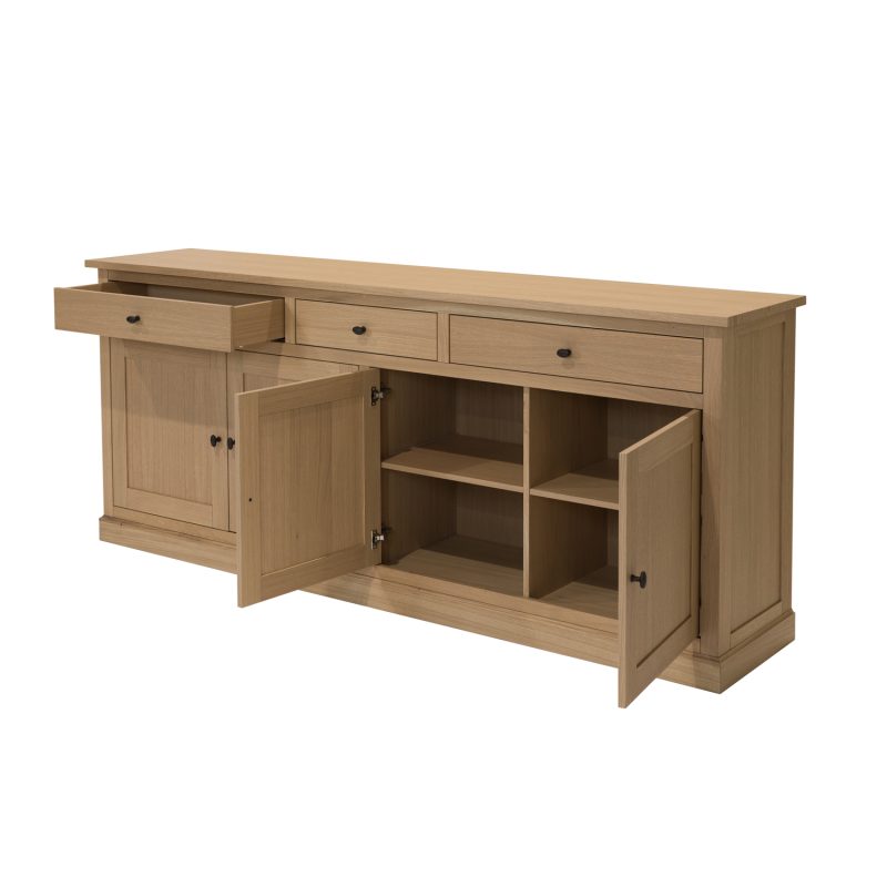 Buffet de campagne en chêne, 4 tiroirs et 4 portes - Image 3