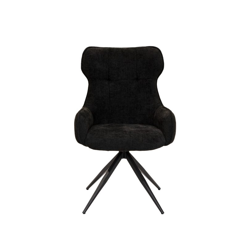 Chaise de salle à manger avec accoudoir, couleur noire