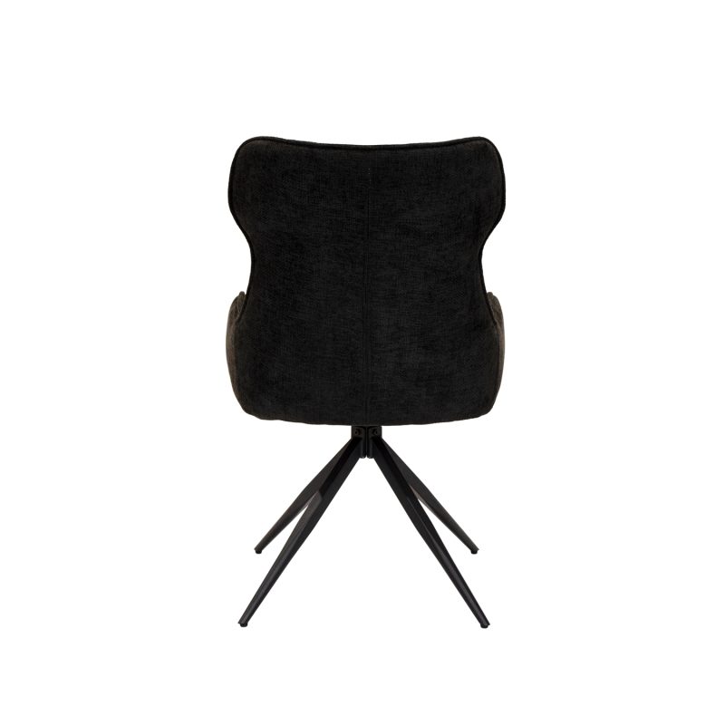 Chaise de salle à manger avec accoudoir, couleur noire - Image 3