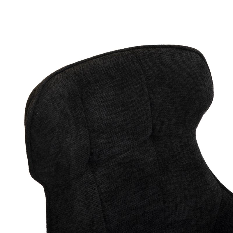 Chaise de salle à manger avec accoudoir, couleur noire - Image 4