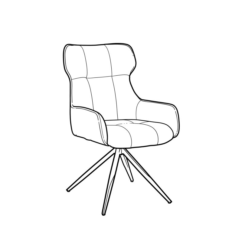 Chaise de salle à manger avec accoudoir, couleur noire - Image 5