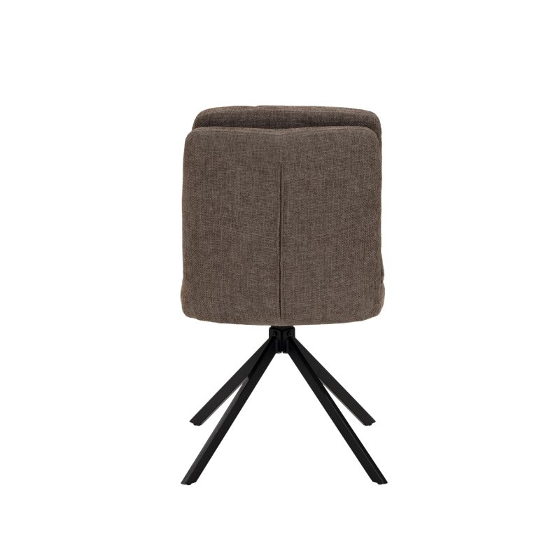Chaise de salle à manger en velours marron doux - Image 3
