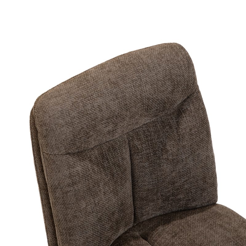Chaise de salle à manger en velours marron doux - Image 4