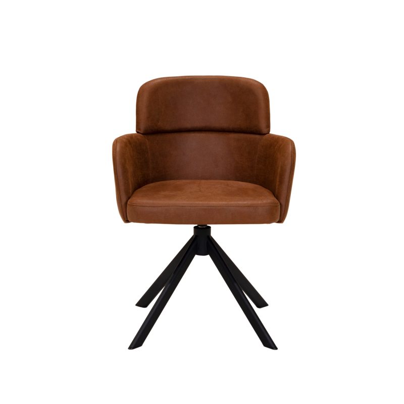 Fauteuil pivotant en tapisserie d'ameublement brun taureau