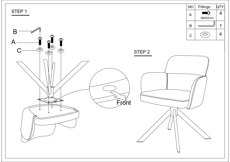 Fauteuil pivotant en tapisserie d'ameublement brun taureau - Image 6