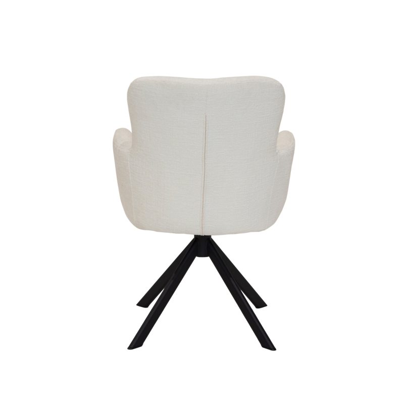 Fauteuil pivotant en blanc cassé, confort moelleux - Image 3