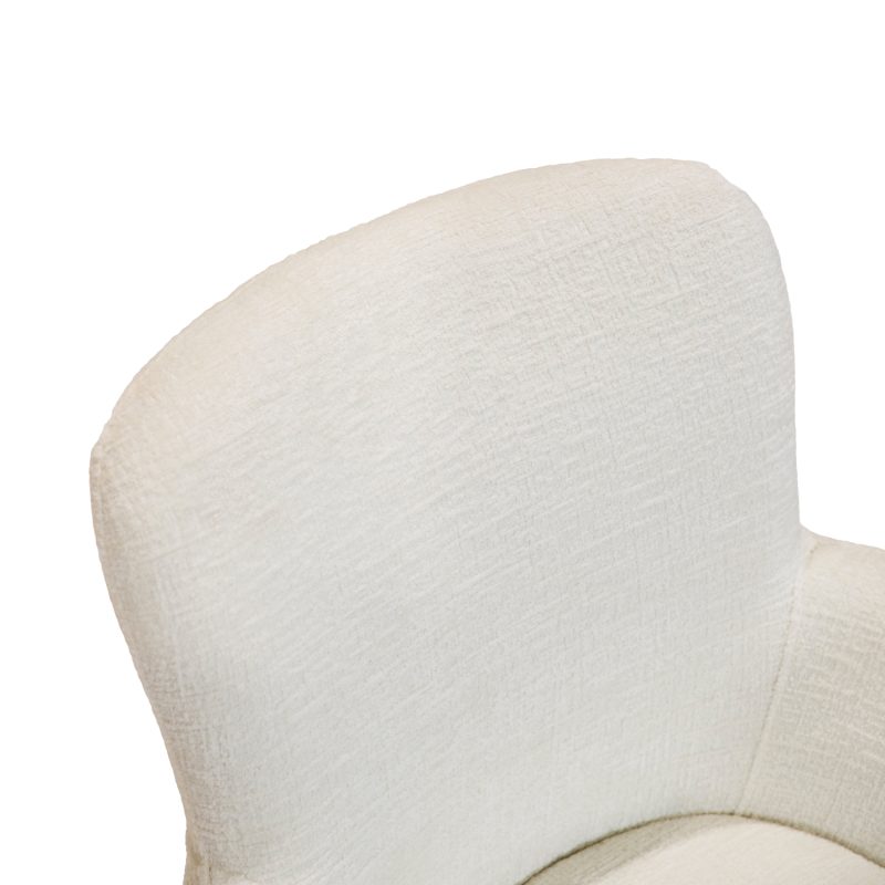 Fauteuil pivotant en blanc cassé, confort moelleux - Image 4