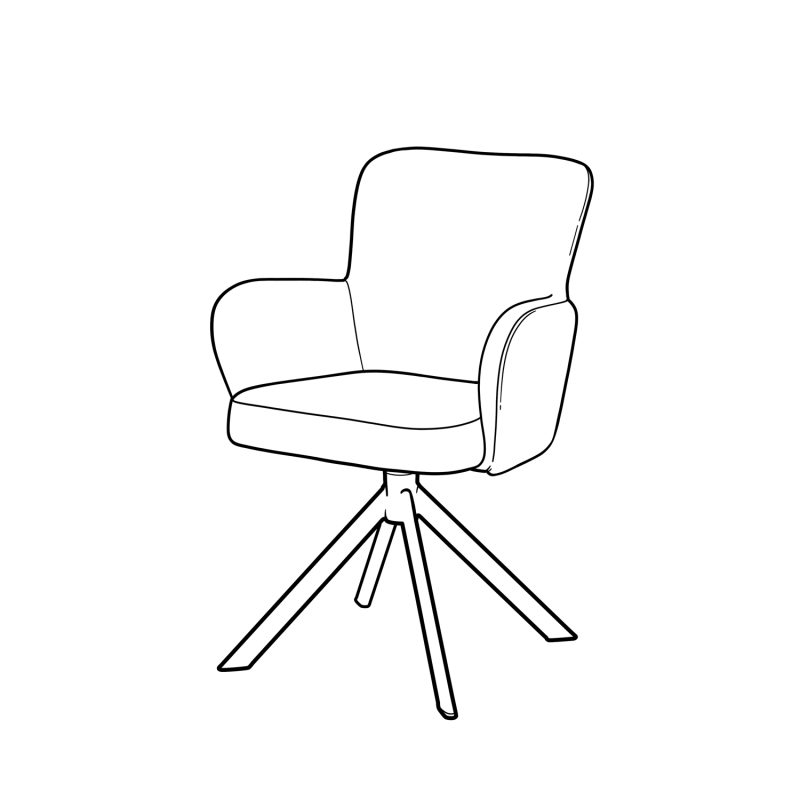Fauteuil pivotant en blanc cassé, confort moelleux - Image 5