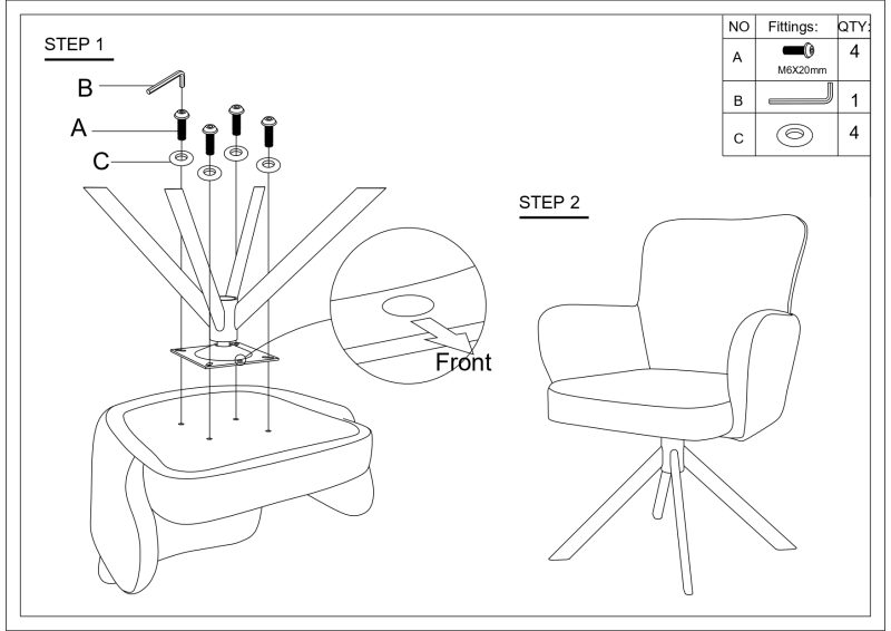 Fauteuil pivotant en blanc cassé, confort moelleux - Image 6