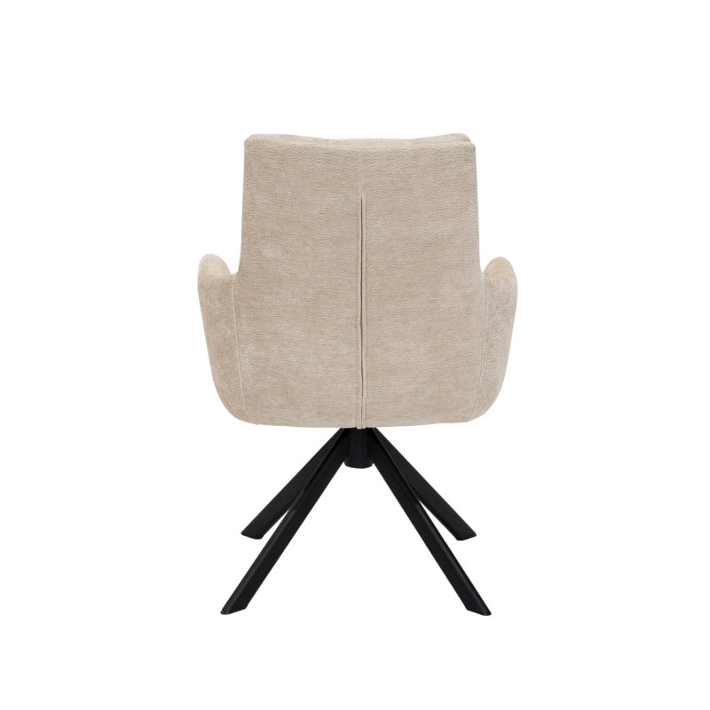 Chaise de salle à manger pivotante de luxe, base en métal noir - Image 3