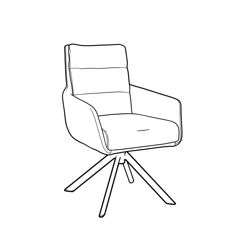 Chaise de salle à manger pivotante de luxe, base en métal noir - Image 5