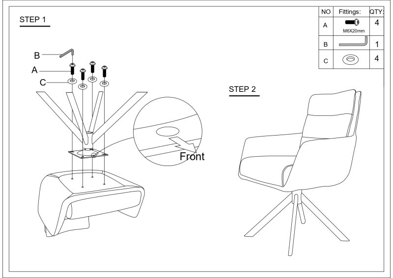 Chaise de salle à manger pivotante de luxe, base en métal noir - Image 6