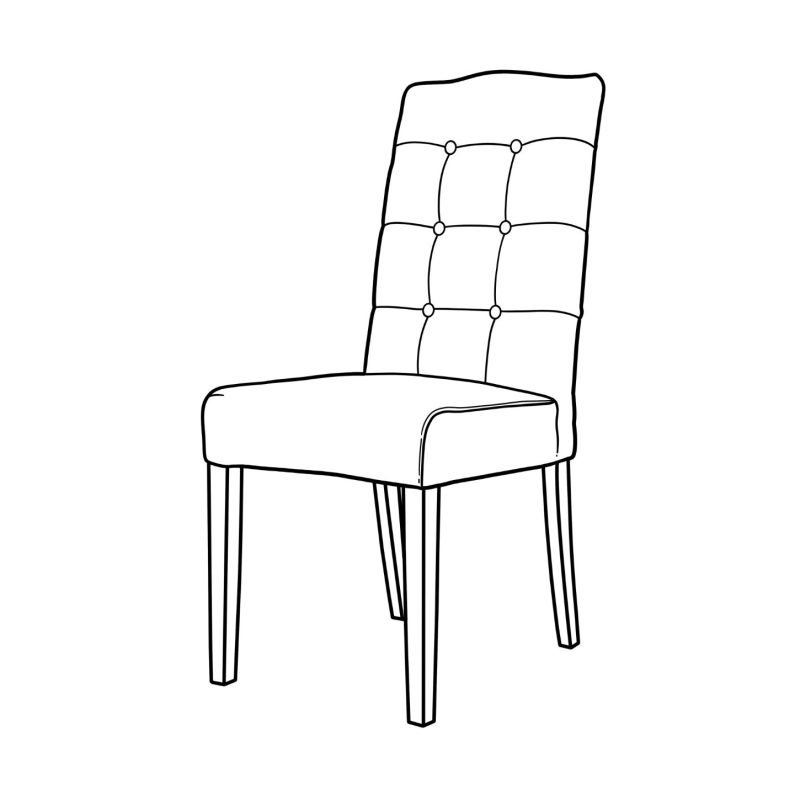 Chaise louis, élégante avec capitons