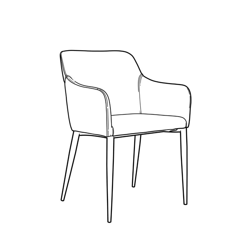 Fauteuil avec pieds en métal bronze