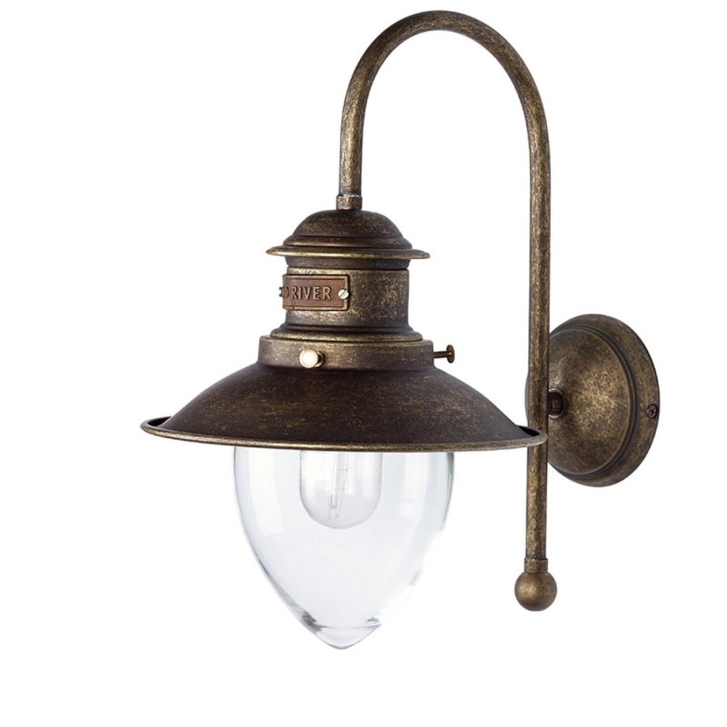 Applique d'extérieur de style rustique en couleur bronze antique