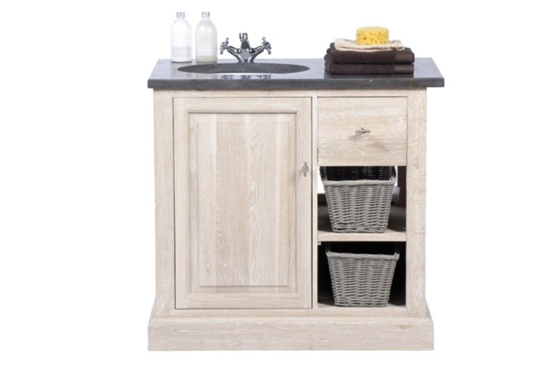Meuble de salle de bains en chêne 90 cm janis